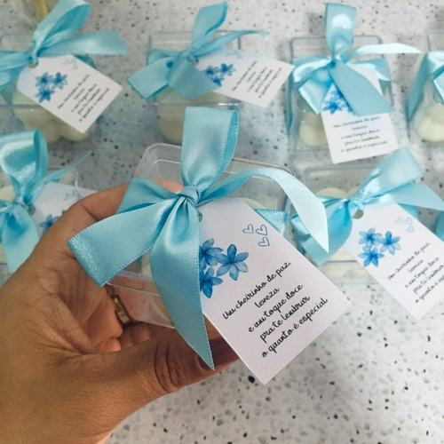 40 Lembrancinhas Personalizada Vela Mini Bubble C/ Caixinha