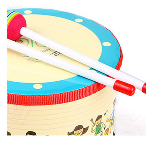 Tambor Para Niños Pequeños, Juguetes De Madera De Abedul Par