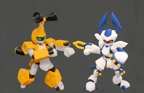 Medabots Metabee E Rokusho 3d Figuras Articuladas 13cm
