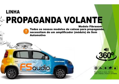 Caixa De Som 360 Graus Propaganda Volante Fs Audio Pv-800