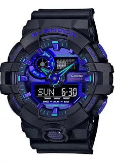 Relógio Casio G-shock Ga-700vb-1adr *virtual Blue Correia Preto Bisel Preto Fundo Azul-escuro