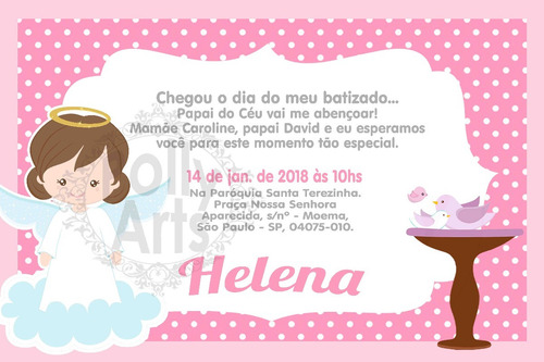 Imagem 1 de 2 de Convite Digital Batismo Batizado Ou Convite Padrinhos
