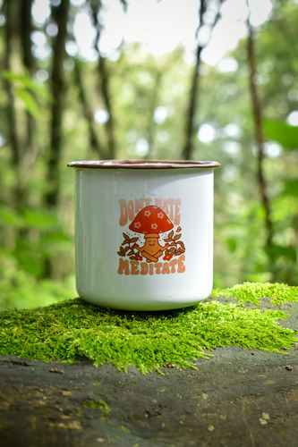 Taza Hongo Meditando De Peltre