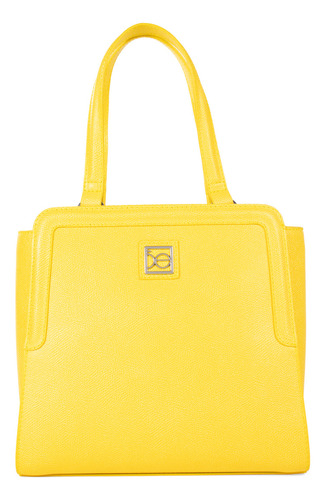 Bolsa Satchel Cloe Para Mujer Mediana Clásica Color Amarillo