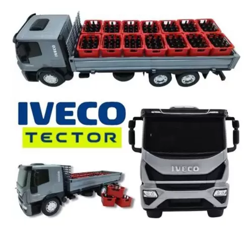 Brinquedo Caminhão Iveco Tector Dropside Cinza