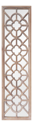 Espejo Decorativo De Pared 85.852cm Alto Tallado Floral Blan