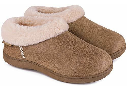 Everfoams - Pantuflas Para Mujer De Micro Gamuza Con Forro D