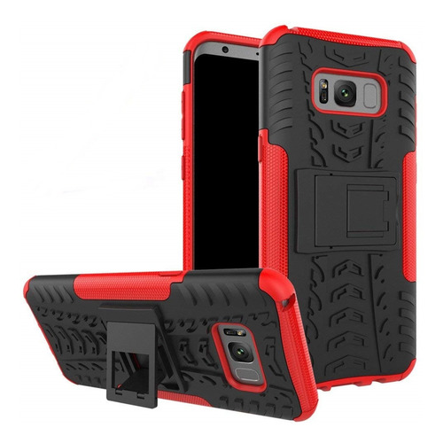 Capa Capinha Case Hybrid Galaxy S8+ S8 Plus 6.2 Anti Impacto Cor Preto com Vermelho