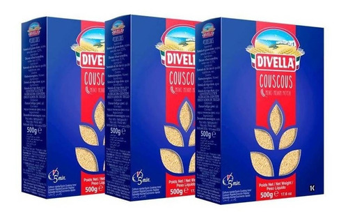 Pack 3 Un Couscous Italiano Divella 500g Cuscus Semola