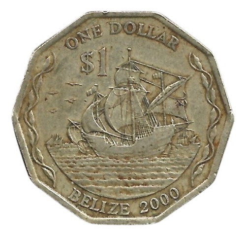 Belice 1 Dólar 2000, Las Tres Carabelas Bz#01 (Usado)