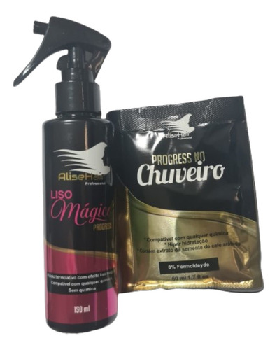 Kit Alise Hair Liso Mágico Fluido 150ml + Progress Chuveiro