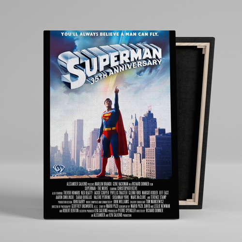 Cuadro Superman The Movie Canvas Con Bastidor 60x40 Cine