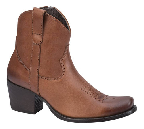 Botas Vaqueras En Piel Vacuno De Calidad Tacon Grueso 6cm