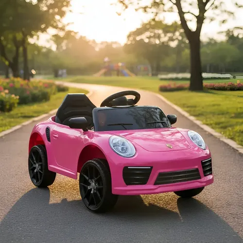 Carro Carrinho Eletrico De Passeio Infantil Com Luz E Som Cor Rosa V