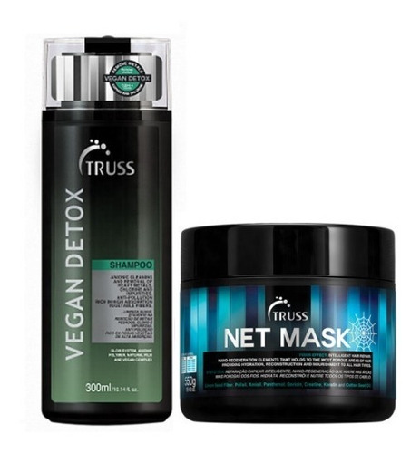 Kit Shampoo Vegano Vegan Detox + Máscara Net Mask - Truss