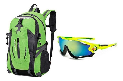 Mochila Montañismo Impermeable + Lentes Deportivas