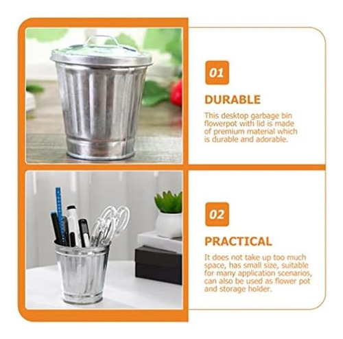 Cubo De Basura Metálico Gadpiparty, Minicubos De Metal, Cubo