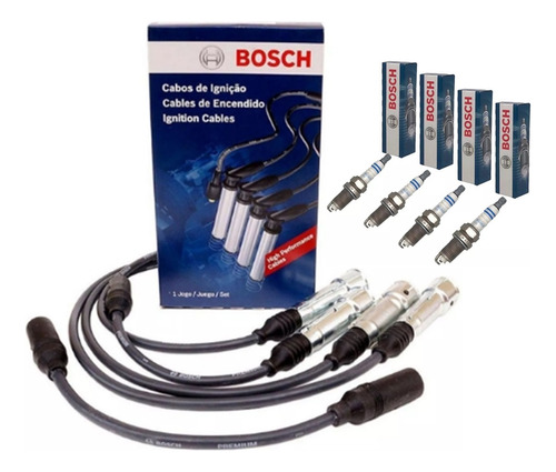 Kit Cables Y Bujias Bosch Vw Gol Power Ab9 Saveiro 1.6 1.8