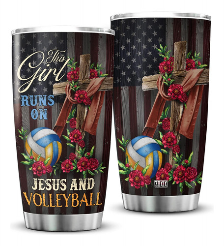 Esta Chica Corre Jesús Y Voleibol Vaso Niñas Taza De ...