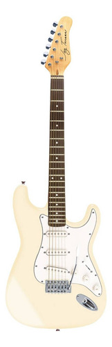 Guitarra eléctrica Jay Turser JT-300 double-cutaway de madera maciza ivory brillante con diapasón de palo de rosa