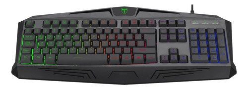 Teclado Gamer T-dagger T-tgk106 Tanker Rainbow Membrana Usb Color Del Teclado Negro Idioma Español Latinoamérica