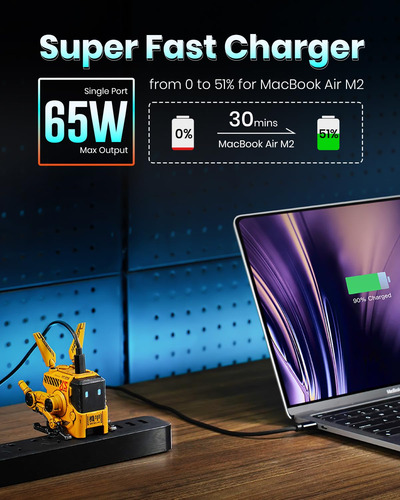 Cargador Gravastar Alpha65 Robot 65w Usb C Para iPhone Amari