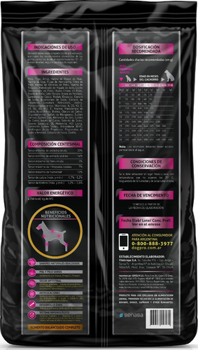 Imagen 2 de 7 de Alimento Premium Dogpro Perro Cachorro 1,5kg Todas Las Razas