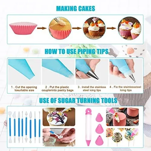 Kit Para Hacer Tartas, 618 Piezas, Con 5 Juegos De Moldes De