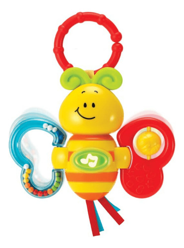 Sonajero Mariposa Con Luz Y Sonido Winfun 0626-nl Color Amarillo