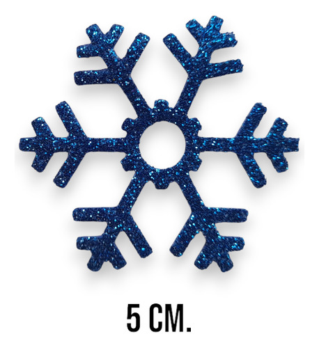 Copos De Nieve Frozen 5 Cm Goma Eva Glitter (40 Utotal) Plateado Copos De Nieve Frozen 5 Cm.