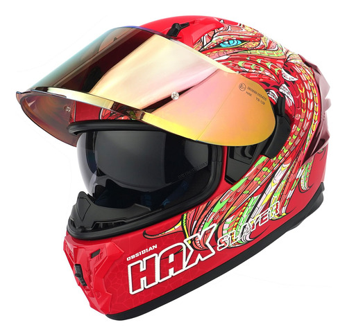 Casco De Motocicleta Cara Completa Rojo Slyer Talla Xl Premi