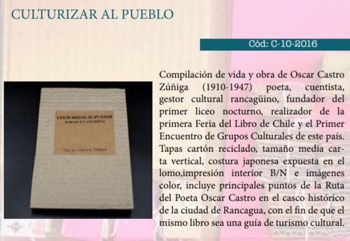 Culturizar Al Pueblo - Oscar Castro Zúñiga