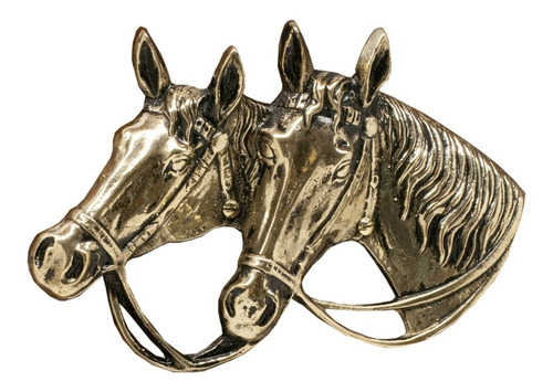 Perchero De Pared X 3 Perchas De Bronce Y Cabeza Caballo