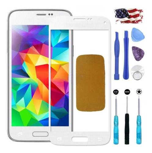 Pantalla Frontal Blanca Vidrio Lente Recambio Para Samsung S