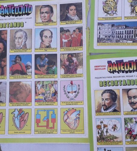 Lote X 7 Clipping Revista Anteojito Figurita Para Recortar (Usado)