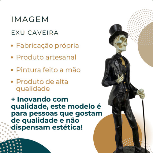 Imagem Exu Caveira Terno Gravata Vermelha - Studio Orion Cor Preto - Vermelho