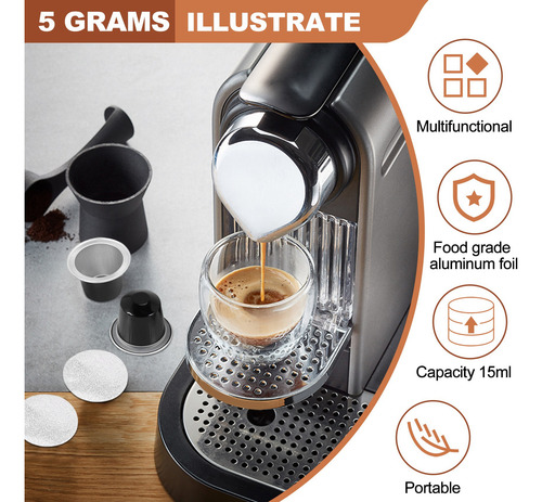 50sets Refillable Coffee Capsules Cup Disposable Coffee Caps
