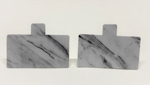 Imagen 6 de 10 de Base Rectangular Ppm Pestaña Negro Mármol 11x6cm (x100u) 197