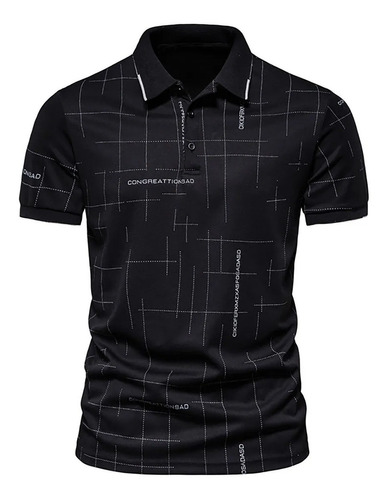 Blusa De Hombre De Manga Corta Con Botones Polo-shirt Tops