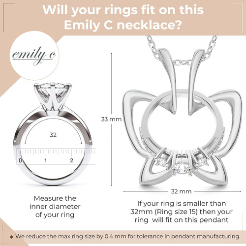 Emily C Collar Con Soporte Para Anillos ' Collares De Acero