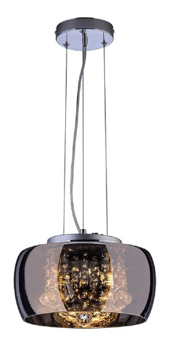 Imagem 2 de 8 de Lustre Pendente Sala Cristal K9 Attractive 28 Cm Cromado