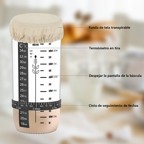 Contenedores De Fermentación En Tarro De Vidrio Para Masa Y