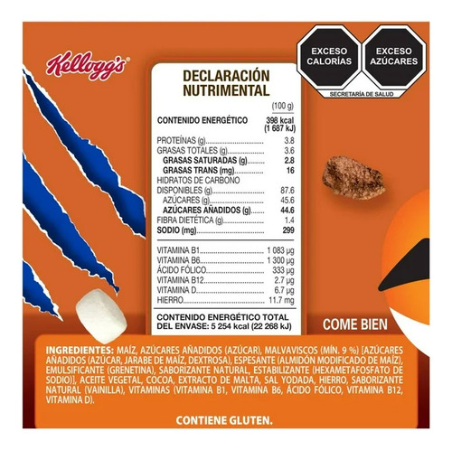 Cereal Kellogg's Zucaritas Sabor Chocolate Con Malvaviscos