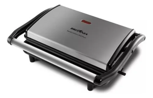 Sanduicheira Grill Press Britãnia Chapa Reta E Antiaderente