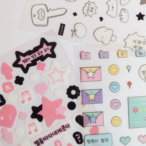 Pack Deco Para Photocards Stickers + Toploader + Sleeves Pack Verde Con Pinza Recta