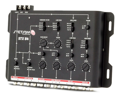 Crossover Automotivo Stetsom 4 Vias Stx-84 Mesa Regulagem