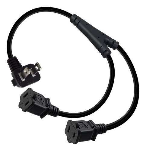 Sthowill 90 Grados En Ángulo Nema 1-15p A Doble Cable 1-15r