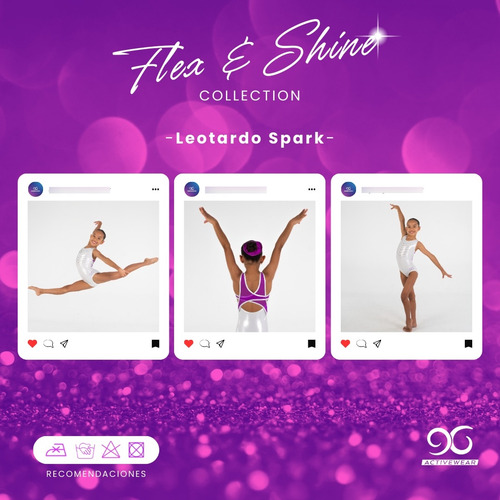 Leotardo Gimnasia Gilling Activewear Spark Plateado 8