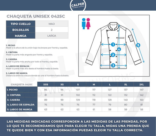 Chaqueta Chef Blanca Unisex Uncommon 0425c - Uniformes Chef
