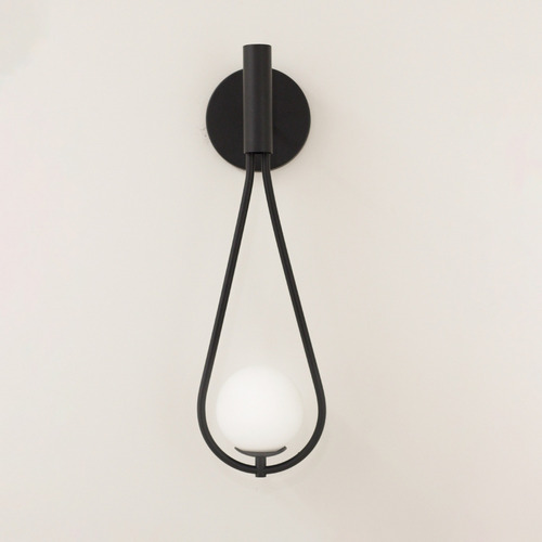 Luminária De Parede Gota Tubo Globo Vidro Interruptor Preto 110v/220v